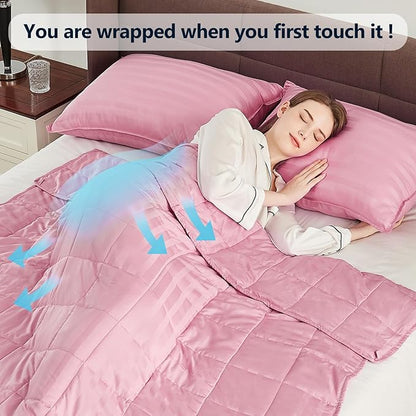 Weighted Blanket Queen Size (60"x80" 25lbs),Ultra Soft and Cozy Cooling Weighted Blanket Queen Size for Adult,Heavy Blanket with Machine Washable Soft Blanket, Pink