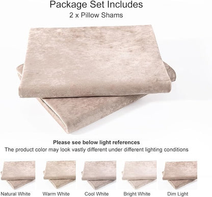 PHF Truly Velvet Pillowcases King Size, No Insert, 2 Pack Ultra Soft Breathable Pillow Shams Covers with Envelope Closure, 20" X 36" Luxury Cozy Warm Fuzzy Flannel, Rose Pink