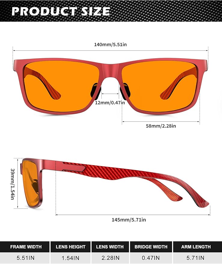 ANYLUV Blue Light Blocking Glasses Men Computer Gaming Glasses Lightweight Al-Mg Metal Anti Eyestrain Eye Protection
