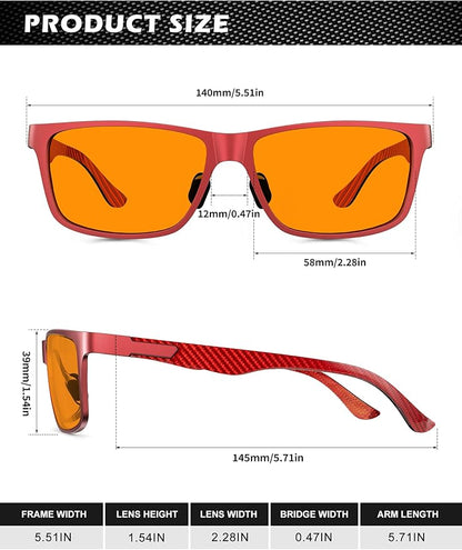 ANYLUV Blue Light Blocking Glasses Men Computer Gaming Glasses Lightweight Al-Mg Metal Anti Eyestrain Eye Protection