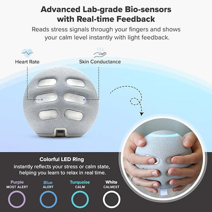 Orb: Smart tracker for better mental health. Biofeedback device to master meditation, wellness focus, anxiety, manage stress & ADHD strategies. Mindfulness, emotional regulation self-care gift