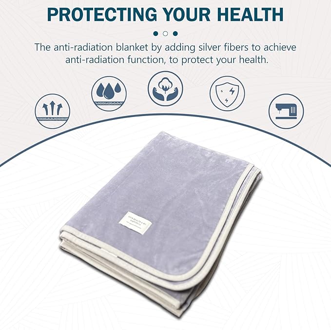 Faraday Blanket 26x40 Inch, Protection Cotton Blanket for Bed, Couch, Pregnancy and Babies