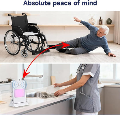 Chair Sensor Pad & Pager for Elderly Dementia Patients Caregiver Bed Alarm with 13.5" x 13.5" Motion Sensor Pad Fall Prevention for Elderly (Chair Pad)