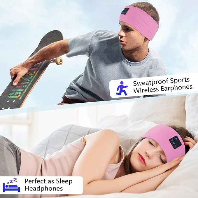 Aurya Sleep Headphones Sports Wireless Bluetooth Headband for Side Sleeper, Bluetooth 5.4, with Ultra-Thin HD Stereo Speaker, Sleeping Headphone for Women Men Running Yoga Workout