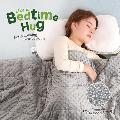 Sivio Weighted Blanket 7 Pounds, Heavy Blankets for Bed, Dual Side Soft Minky and Breathable Weighted Blanket, 41"x 60" Grey
