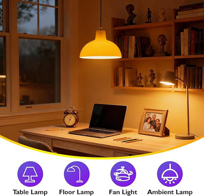 Amber Sleep Light Bulbs, Blue Light Blocking, A15 3W(25 Watt Equivalent) Dim Light Bulbs for Lamp, 1800K Warm Light Bulb, E26 for Healthy Sleep, Bedroom, Kids Room, 4 Pack