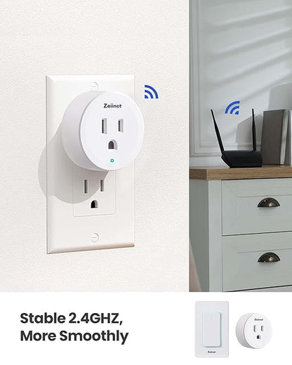 Smart Plug Switch, 2.4G WiFi Outlet, Compatible with Alexa, Google Home, Smart Life & IFTTT APP, Voice Control & Timer, Buckle Design & Removable, No Hub Needed, Programmable(2 Pack)