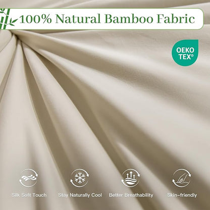 NEXHOME PRO 100% Viscose Derived from Bamboo Comforter King Size - Cooling & Moisture-Wicking Bedding Blanket - All Season Lightweight Design - Natural Organic King Duvet Insert