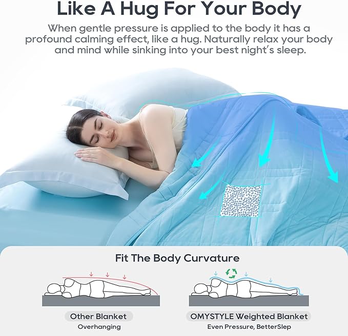 Weighted Blanket King Size 25lbs(88''x104'', Dual-Sided), Reversible King Weighted Blanket with Cozy Warm Velvet & Cooling Tencel Fabric for Adults & Couple All Season - Carry Bag Included, Lake Blue