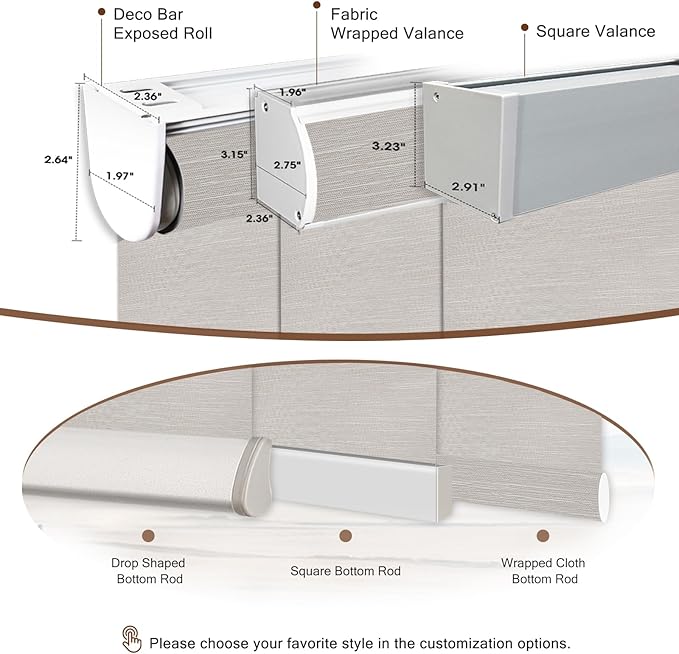 Motorized Blinds Roller Shade with Remote: Canisteo Automatic Smart Blind for Windows 100% Blackout, Electric Blinds Compatible with Alexa/Google Home/Apple Homekit, Customized Size, Pure Cream