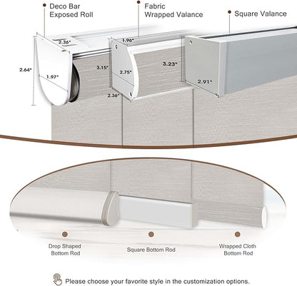 Motorized Blinds Roller Shade with Remote: Canisteo Automatic Smart Blind for Windows 100% Blackout, Electric Blinds Compatible with Alexa/Google Home/Apple Homekit, Customized Size, Pure Cream