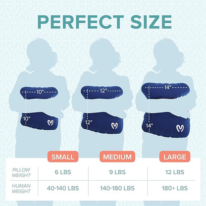 Calmier - 6 lb Sensory Weighted Pillow - Glass Bead Filled Hug Pillow - Ultra Plush Cozy Weight Sensory Pillows for Adults and Kids - Weighted Lap Pad (Blue- Minky, 6 LBS)