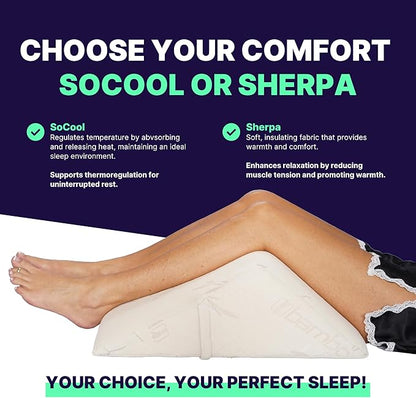 The Angle Wedge Pillow for Back Pain Relief – Leg Elevation Pillow for Bed, Knee Wedge Bolster Pillow for Lower Back Support, Triangle Foam Cushion for Sleeping & Comfort (Large)