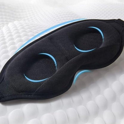 3D Contoured Sleep Mask, Memory Foam, Adjustable Strap, Ergonomic Design for Total Darkness (Black)