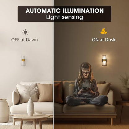Night Light Plug into Wall, 2 Pack, 320° Rotation Night Light with Dusk to Dawn Light Sensor, Soft White 3000K, 0-100LM Adjustable Brightness, Unique Elegant Design for Use in Bedroom, Hallways