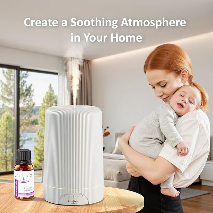 Lantixin- Essential Oil Diffuser,80ml,Whisper Quiet,6-Color LED Lights and auto-shutoff mini humidifier,humidifier for Bedroom,Plug-in Essential Oil Diffuser Ideal for Office, Desk and Yoga use