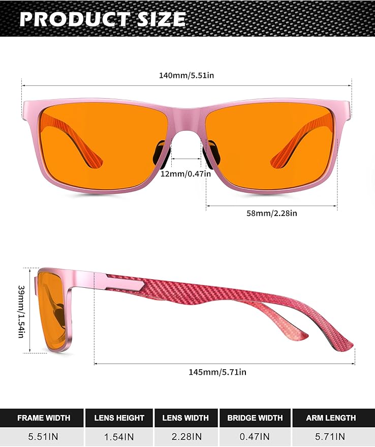 ANYLUV Blue Light Blocking Glasses Men Computer Gaming Glasses Lightweight Al-Mg Metal Anti Eyestrain Eye Protection