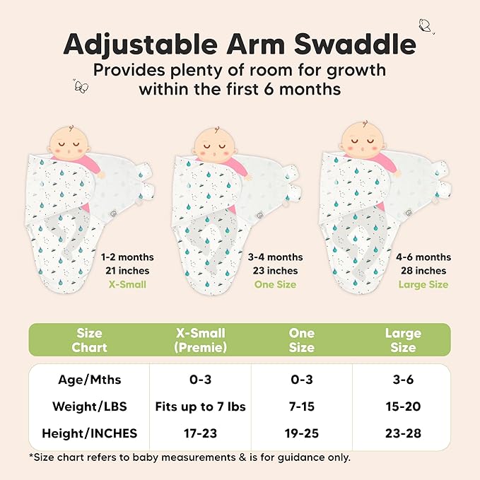 3-Pack Organic Baby Swaddle Sleep Sacks - Swaddles for Newborns, Infant 0-3 Months, Baby Girls, Boys, Soft & Snug Newborn Sleep Sack, Nursery Swaddling Blankets (Lunari, OS)