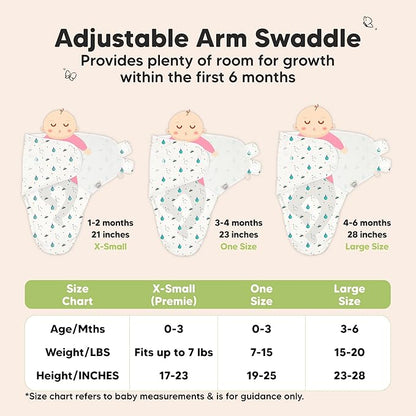 3-Pack Organic Baby Swaddle Sleep Sacks - Swaddles for Newborns, Infant 0-3 Months, Baby Girls, Boys, Soft & Snug Newborn Sleep Sack, Nursery Swaddling Blankets (Lunari, OS)