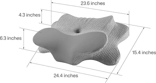 Cervical Neck Pillow - Memory Foam Pillow for Pain Relief Sleeping, Ergonomic Neck Support Contour Pillows for Side Back Stomach Sleepers,Orthopedic Breathable Pillowcase (Gray)