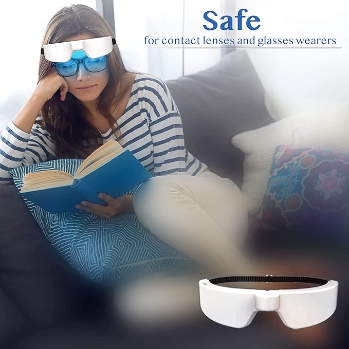 Light Therapy Glasses, Portable & Wearable UV-Free Blue Light Therapy Lamp, Natural Relief for Good Sleep, Happy Mood, Boost Energy and Jet Lag (Glasses-I)