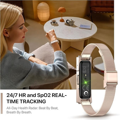 Smart Health Wristband Wearable Activity&Fitness Tracker Band 24/7 Full Sleep Tracker, All-Day Automatic Continuous Heart Rate Tracking powerful HRV Monitor Blood Pressure Stress 2 Bands with Free APP