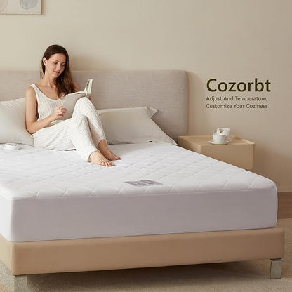 Heated Diamond Quilted Mattress Pad,Full Size,Soft Bed Warmer,10 Heat Settings,1-12 Hours Auto-Off,Fast Heating,ETL Certified,Machine Washable,Fit Up to 18" Deep Pocket,54"x75"