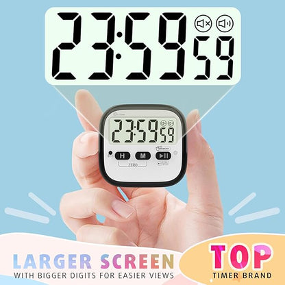 2-Pack Magnetic Kitchen Timers for Cooking, Digital Stop Watch Countdown Timer for Kids, Teachers, Classroom, Office, Exercise - Battery Included