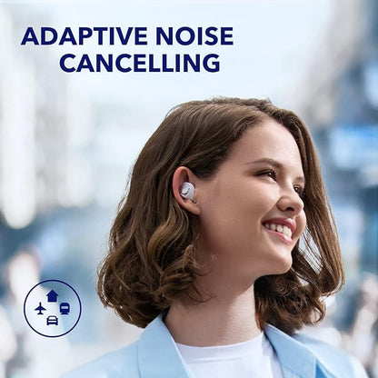Soundcore by Anker Space A40 Auto-Adjustable Active Noise Cancelling Wireless Earbuds, Reduce Noise by Up to 98%, 50H Playtime, Hi-Res Sound, Comfortable Fit, App Customization(Renewed)