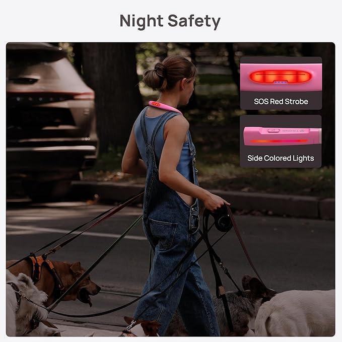 TROND LED Neck Reading Light, 3 Color 3 Brightness Book Light for Reading in Bed, 1000mAh Rechargeable Lamp, Flexible Arm with Outdoor Warning Lamp, Eye-Caring for Crochet, Travel, Book Lovers Gifts