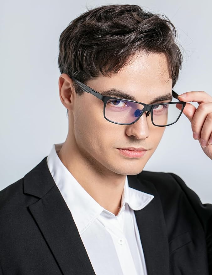 ANYLUV Blue Light Blocking Glasses Men Computer Gaming Glasses Lightweight Al-Mg Metal Anti Eyestrain Eye Protection