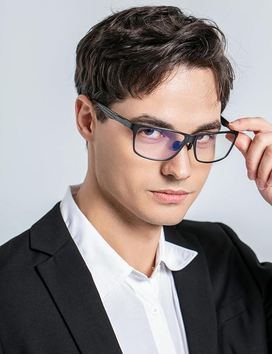 ANYLUV Blue Light Blocking Glasses Men Computer Gaming Glasses Lightweight Al-Mg Metal Anti Eyestrain Eye Protection