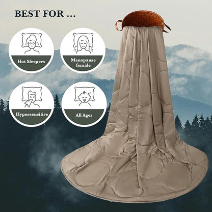 Silk Comforter Queen Size | 100% Mulberry Silk Fill with Organic Bamboo Viscose Shell | Summer Cooling Blanket for Hot Sleepers, Lightweight Breathable All-Season Bedding (Walnut, 90"x90")