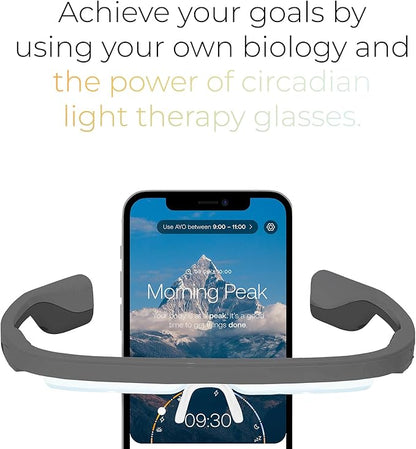 Premium Blue Light Therapy Glasses | Sleep Better, Boost Energy, Improve Mood | Portable Light Therapy Lamp | Circadian Rhythm Disruptions Linked to Sleep Problems, Winter Blues, Low Energy