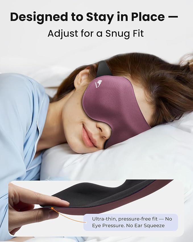 Sleep Masks for Women Men 3 Pack: Zero Eye Pressure Airplane Travel Essentials - 100% Blackout Eye Masks for Sleeping - Side Sleep Comfort Cover for Lash Extensions