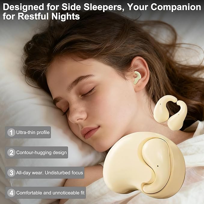 Invisible Ultra-Thin Bluetooth Earbuds for Small Ear Canals, 24-Hour Battery, Bluetooth 5.4, Comfort Fit for Work & Sleep – Low-Profile & Lightweight