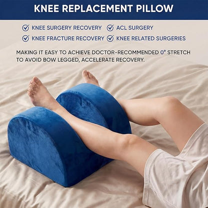 Knee Surgery Recovery Pillow for Knee Replacement – Hip Abductor Leg Alignment Wedge, Memory Foam, Removable Washable Cover, Non-Slip Base, Sleeping Support for Post-Op