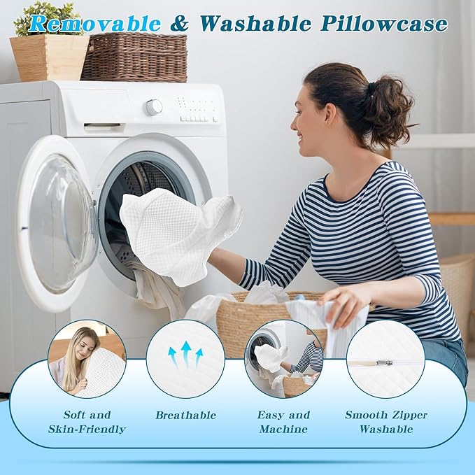 Side Sleeper Pillow with Arm Hole, Upgraded Height Arm Pillow for Larger Frames, Shoulder Relief System, Premium Memory Foam, Suitable for Side, Back and Stomach Sleepers - White