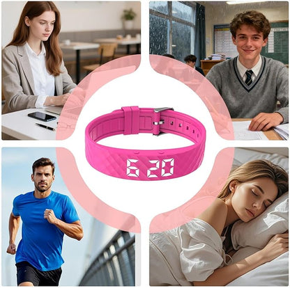 Vibrationswecker Armband | Vibrating Alarm Wristband, Silent Alarm Watch, Wrist Alarms Clock, Gentle Vibration Wakeup Watch, Vibrating Wrist Clock for Deep Sleepers/Hearing