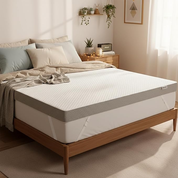 Bestier 3 Inch Gel Memory Foam Mattress Topper King Size (76 x 80 Inch), Cooling Bed Topper & Soft Mattress Pad, High Density Foam with Tencel Cover for Back Pain, RV, Dorm