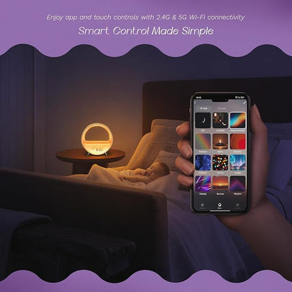 Dekala 5G Arches Gradual Sunrise Alarm Clock Loud Alarm Clock for Heavy Sleepers with Wireless Charging Sunset White Noise Sleep Sound Machine Touch/App/Button Control Best Valentine's Day Gift
