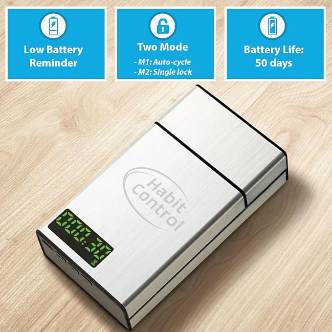 Timed Lock Box Small - Portable Locking Pill Box with Timer Lock for Medication Storage, Time Release Lock Container Mini for Kitchen Cabinet's Key, Snack Lockbox with Single Compartment