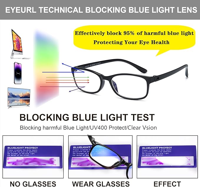 EYEURL Reading Glasses for Women, 2 Pack Blue Light Blocking Readers Lightweight Filter UV Ray/Glare Anti Eyestrain 1.0