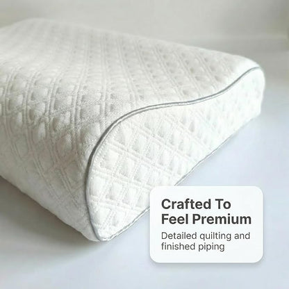 Aeris Memory Foam Contour Pillow for Side Sleepers - Adjustable, Ergonomic Design for Enhanced Neck Support - with Machine Washable Cover