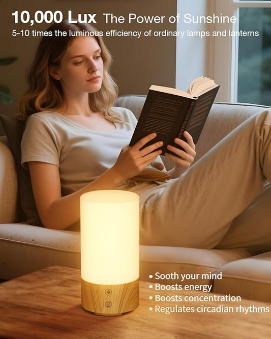 10000 Lux Light Therapy Lamp, UV-Free Sun Lamp with Remote Control, 3 Color Temperatures, 4 Brightness & Timer, Natural Daylight Sunlight for Home, Office