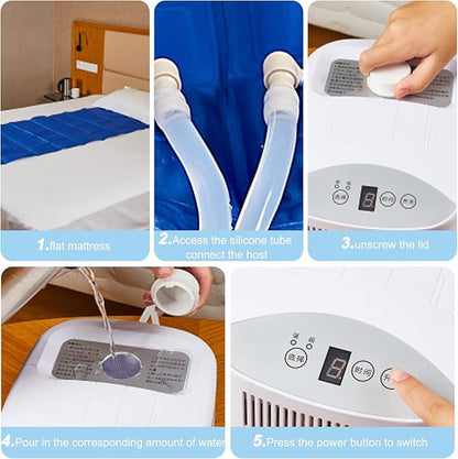 Water Bed Cooler Ideal for Hot Sleepers, Bed Cooling System Portable for Hot Sleeper and Night Sweat Mattress Cooling Pad Quiet Cooling Mattress Pad for Bed, Helps Soothe Stress(Size:1.4 * 1.6m)