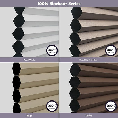 Graywind Motorized Matter Cellular Shades- Blackout 1-3/4"Cell Honeycomb Blinds for Indoor Windows, Compatible with Alexa Google Siri, Custom Size,Fabric Samples