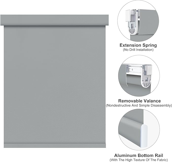 Bringnox No Drill Motorized Blinds with Remote,Blackout Windows,with Apple Homekit,Alexa,Google, with App,Voice Control Custom Size