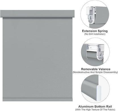 Bringnox No Drill Motorized Blinds with Remote,Blackout Windows,with Apple Homekit,Alexa,Google, with App,Voice Control Custom Size