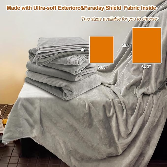 Faraday Blanket, E M F Protection Blanket, As Protection Cover for All Ages, Shielding Blanket, Size 38.5" x 40" - This is Not a Faraday Cage